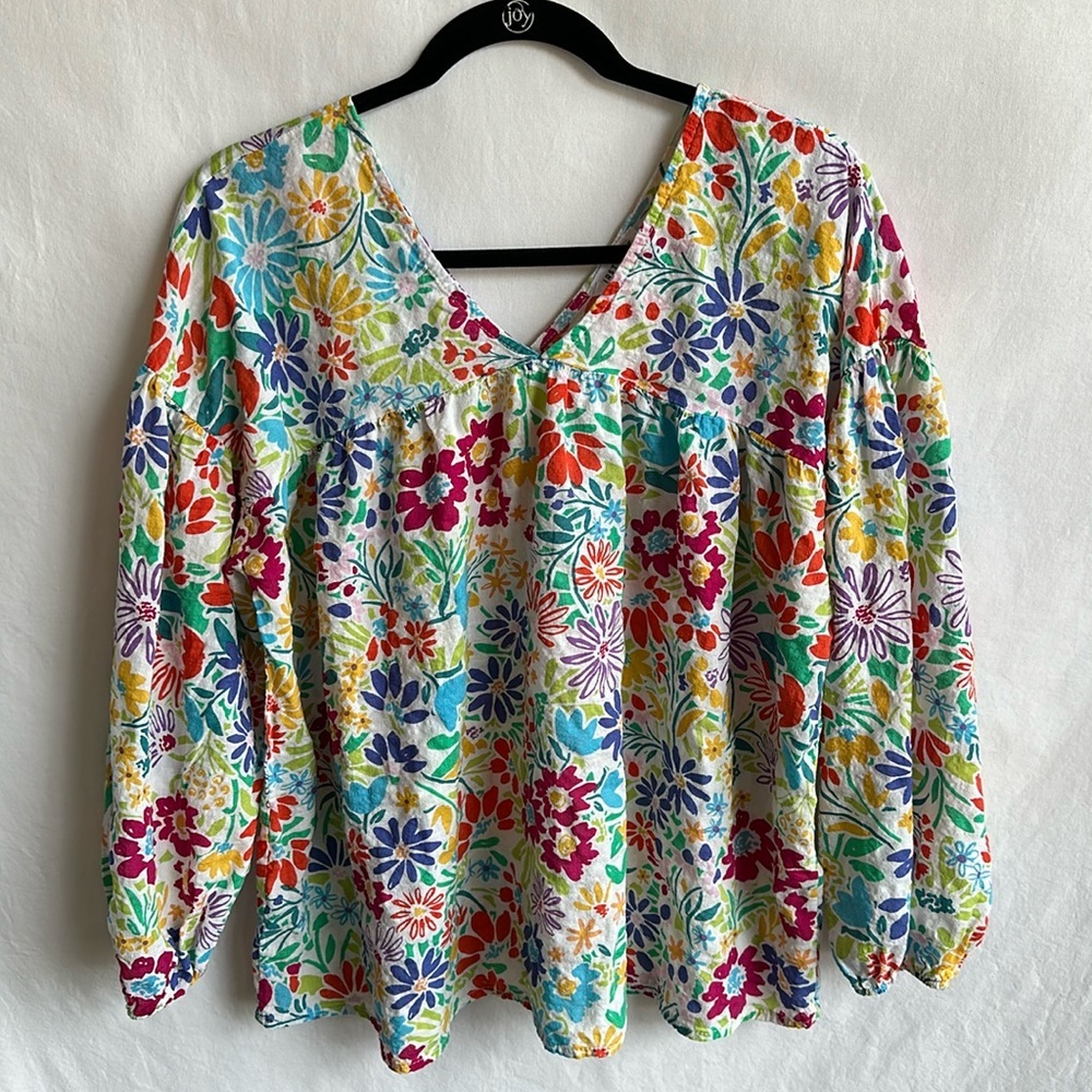 First Love vibrant floral print top
